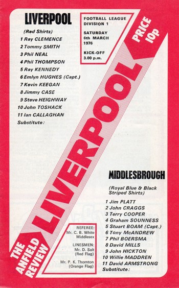 Match programme